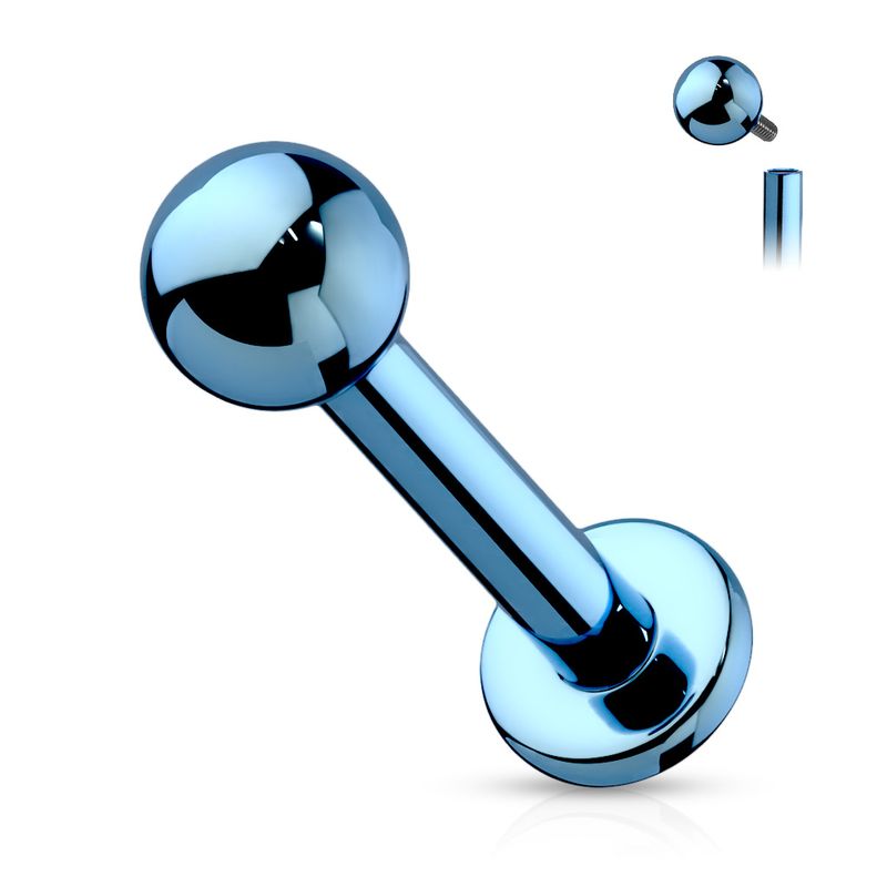 Labret aus Titan Innengewinde blau