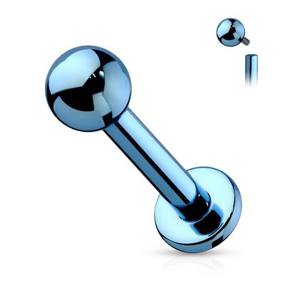 Labret aus Titan Innengewinde blau