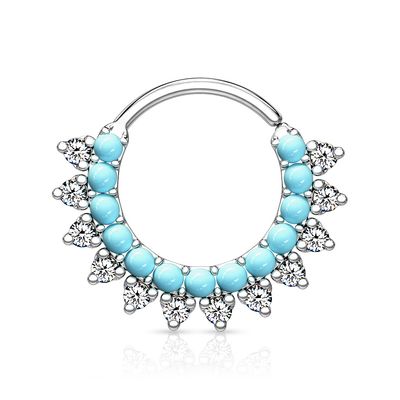 Septum Ring blauer Sonne silber