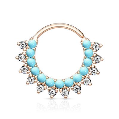 Septum Ring blauer Sonne 14K rosegold