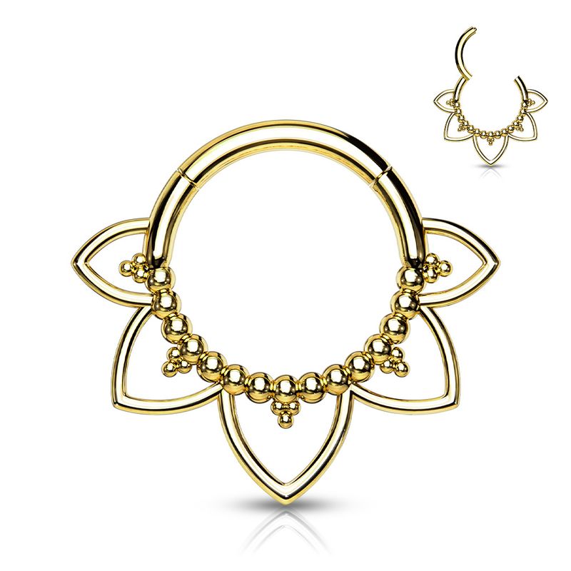 Segmentring Blätter gold