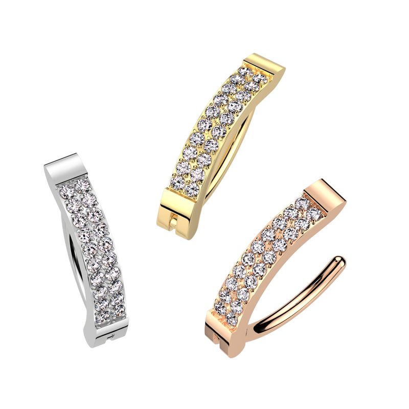 Bauchnabelpiercing doppelte Reihe rosegold