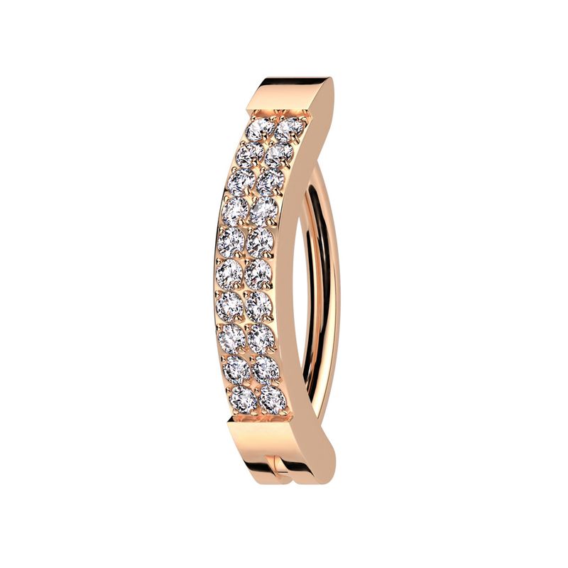 Piercing au nombril double rangée plaqué or rose