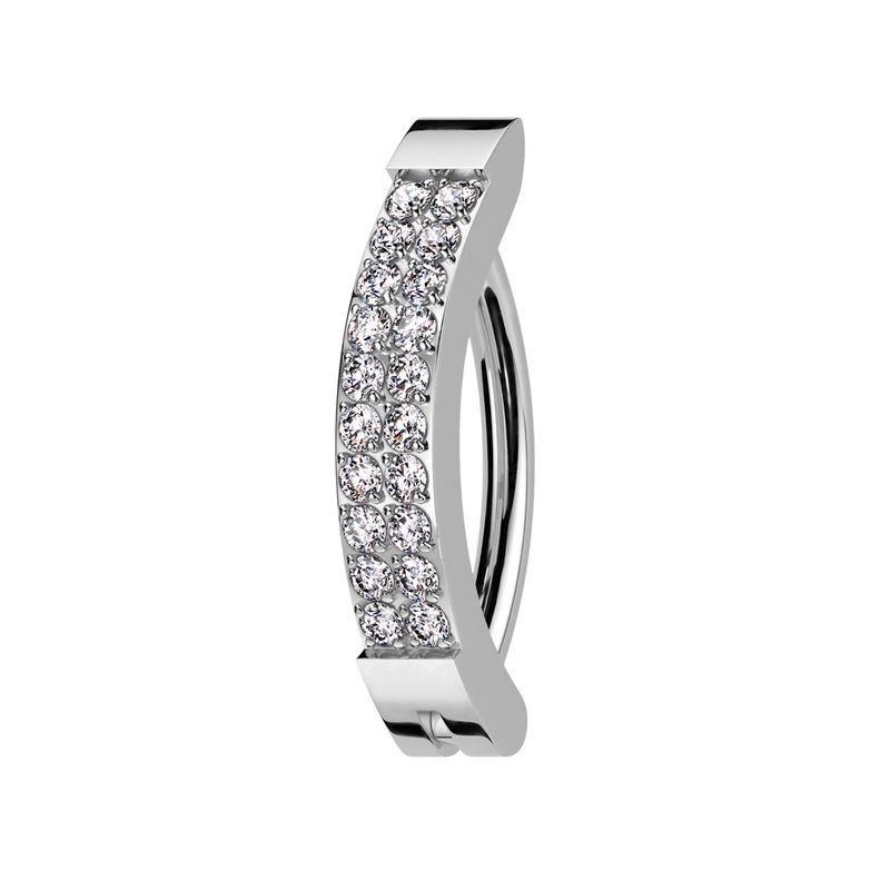 Piercing au nombril double rangée de cristaux CZ