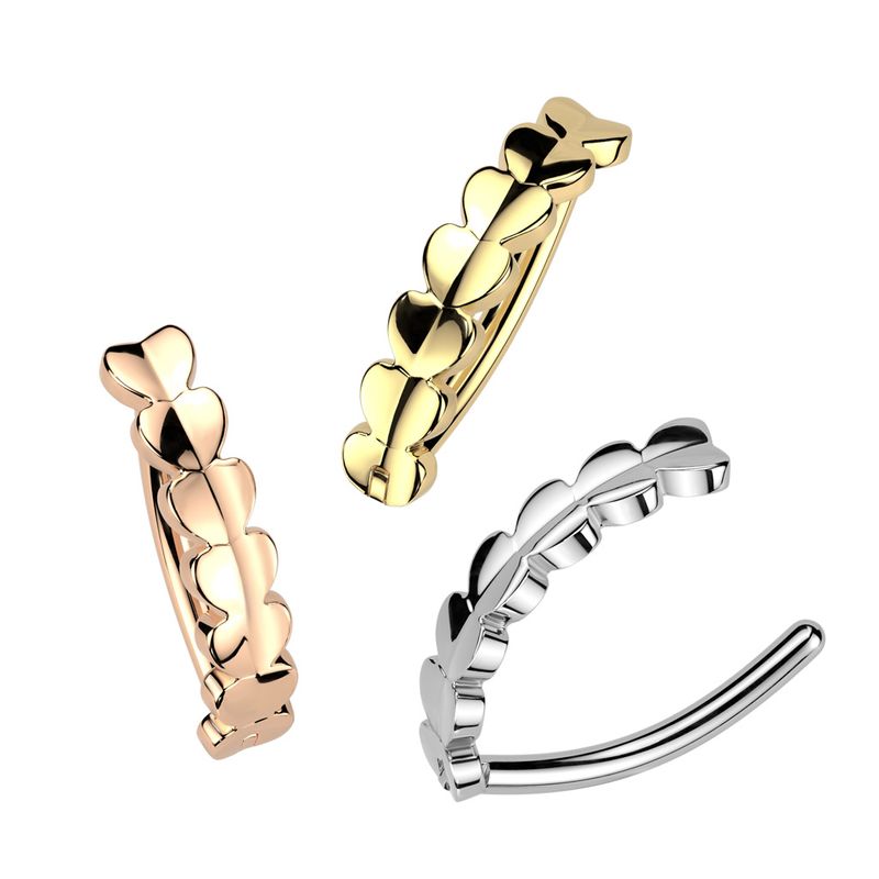 Bauchnabelpiercing Ring Herzen rosegold