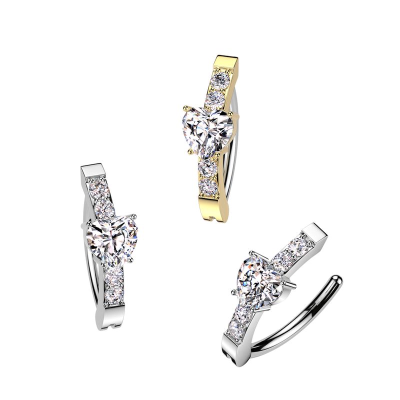 Bauchnabelpiercing Ring Herz vergoldet