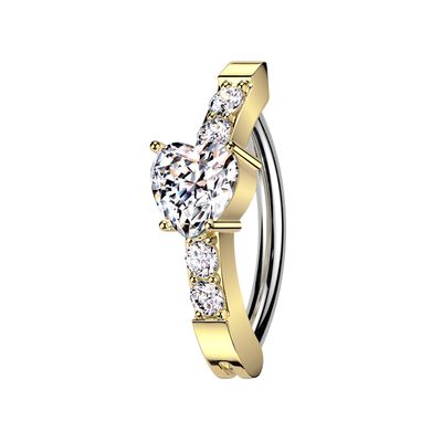 Bauchnabelpiercing Ring Herz vergoldet