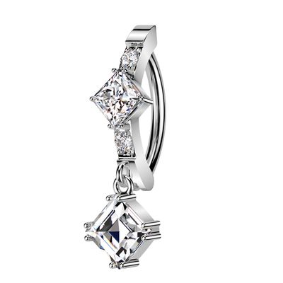 Bauchnabelpiercing Ring Rhombus silber