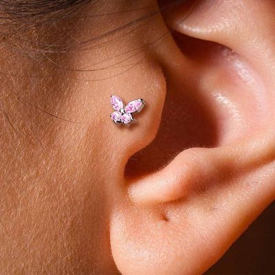Labret Schmetterling pink