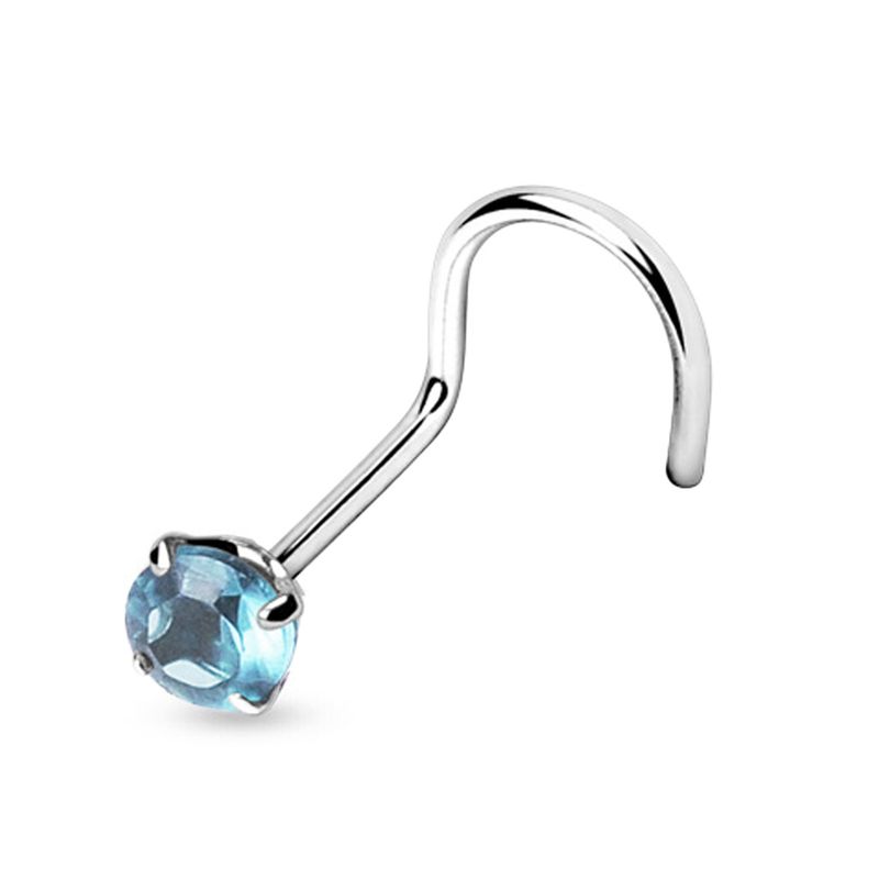 Nasenstecker aus 925 Sterlingsilber aqua