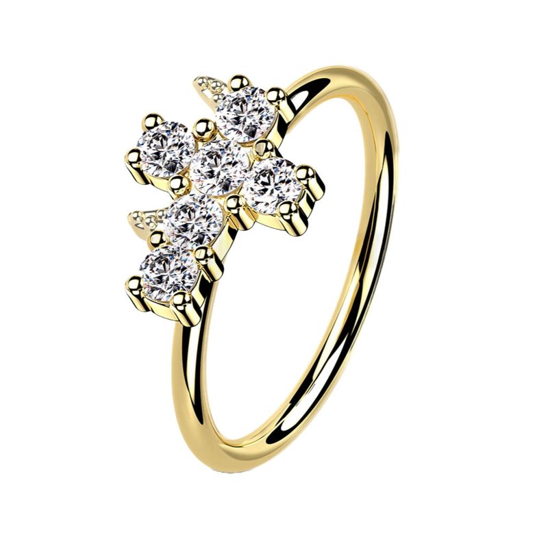 Nasenring Ohrpiercing 14K Gold Kreuz