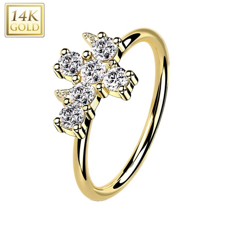 Nasenring Ohrpiercing 14K Gold Kreuz
