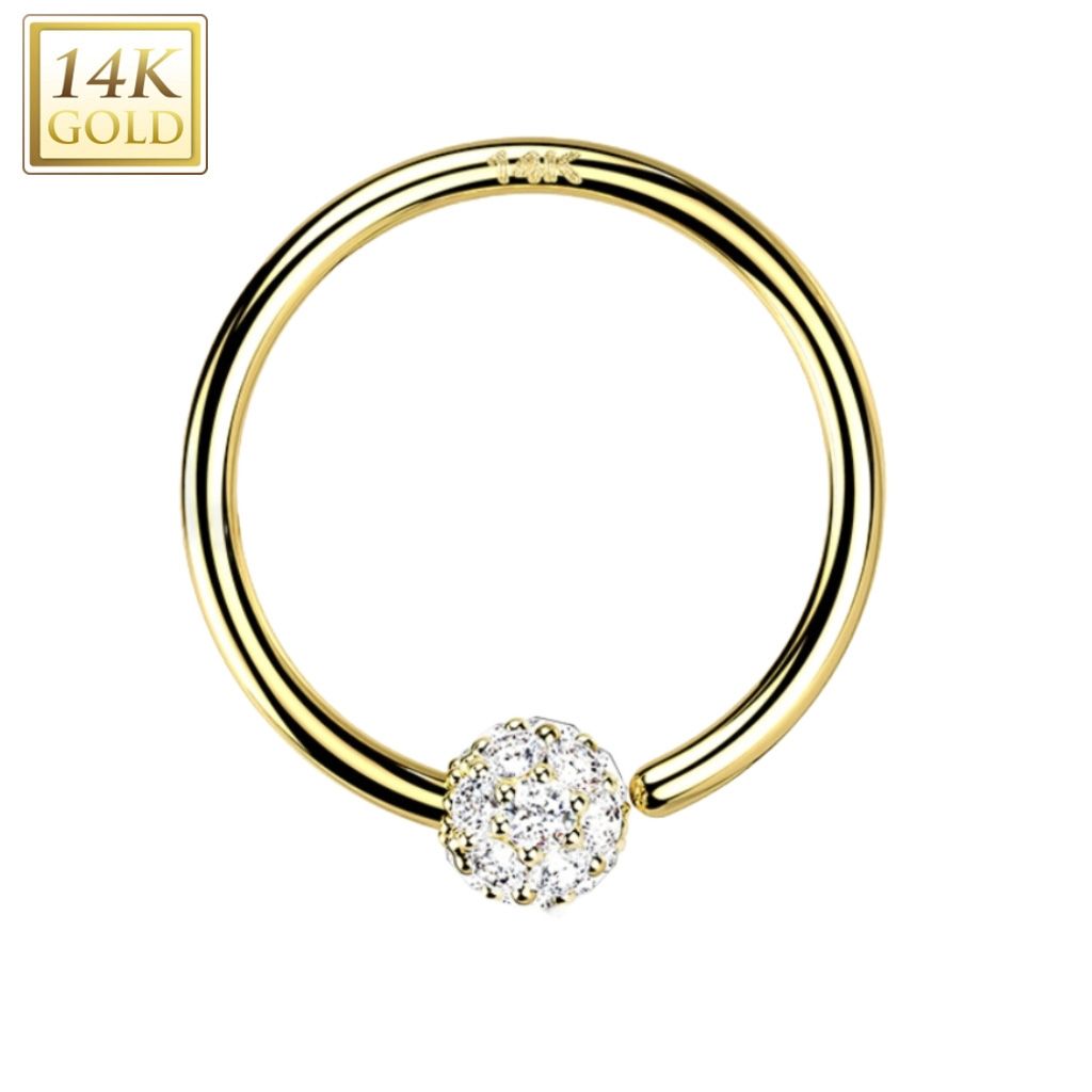 Continuous Ring aus 14K Gold CZ gepflasterte Kugeln