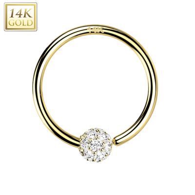 Continuous Ring aus 14K Gold CZ gepflasterte Kugeln