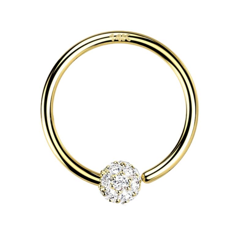 Continuous Ring aus 14K Gold CZ gepflasterte Kugeln