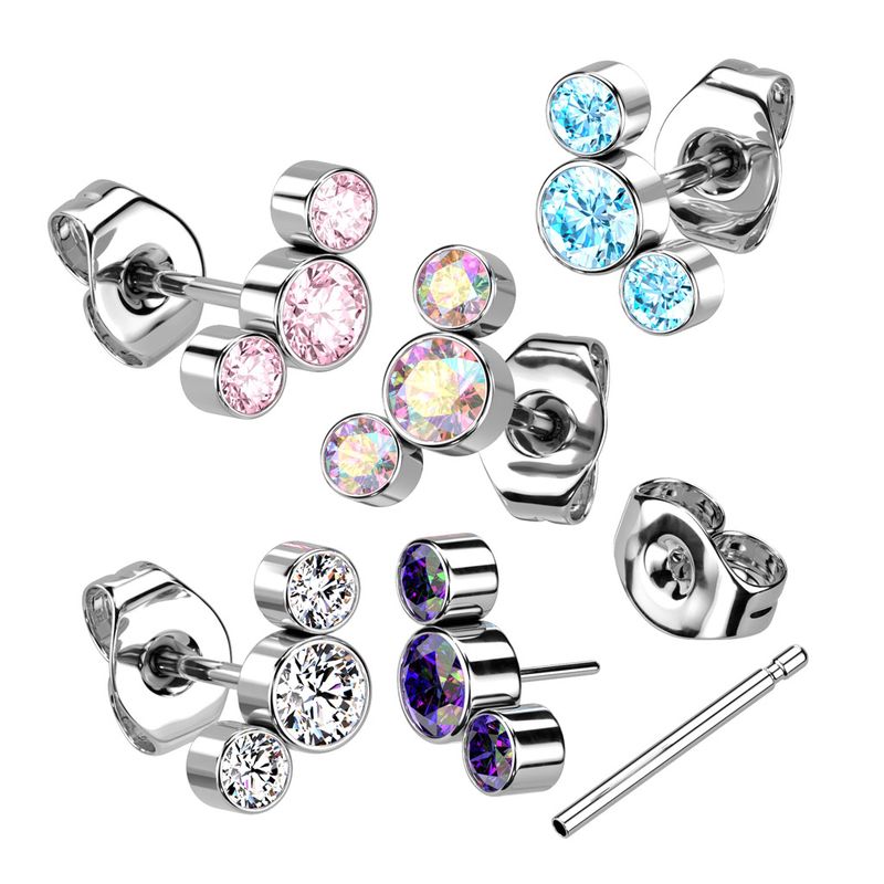 Ohrstecher aus Titan Swarovski aqua (Einzelstück)