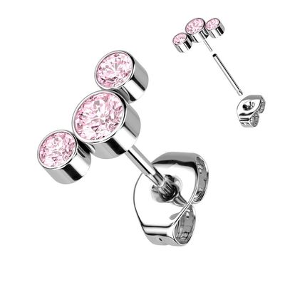 Ohrstecher aus Titan Swarovski pink (Einzelstück)