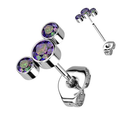 Ohrstecher aus Titan Swarovski VM (Einzelstück)