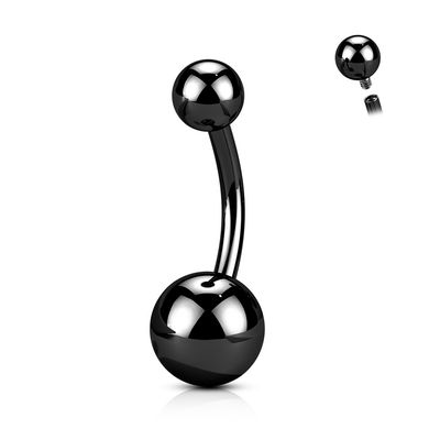 Bauchnabelpiercing aus Titan ASTM F-136 schwarz