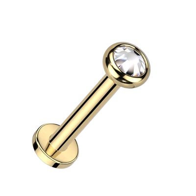Labret aus Titan und Innengewinde vergoldet