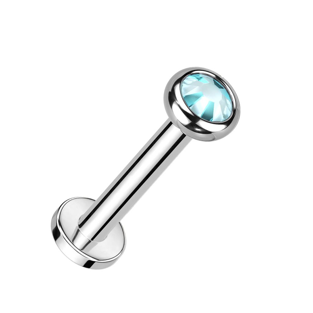 Labret aus Titan und Innengewinde aqua