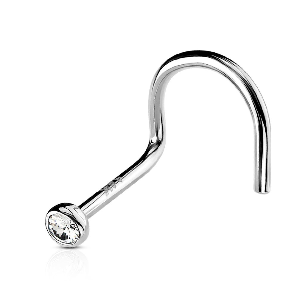 Nasenstecker solid 14K Weissgold
