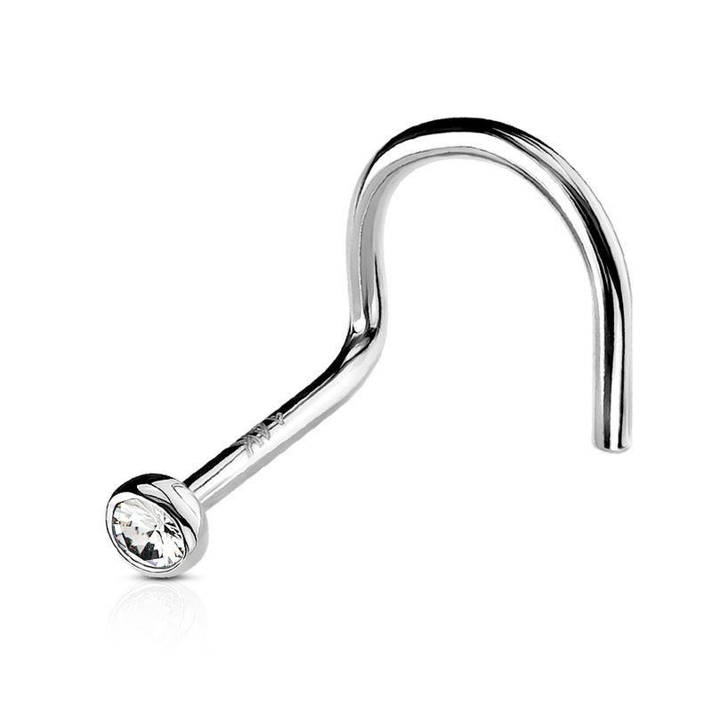 Nasenstecker solid 14K Weissgold