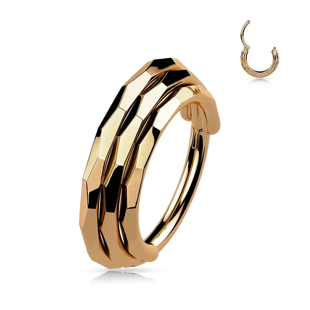 Drei facettierten Ringen silber Segmentring