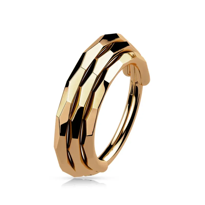 Drei facettierten Ringen Segmentring rosegold