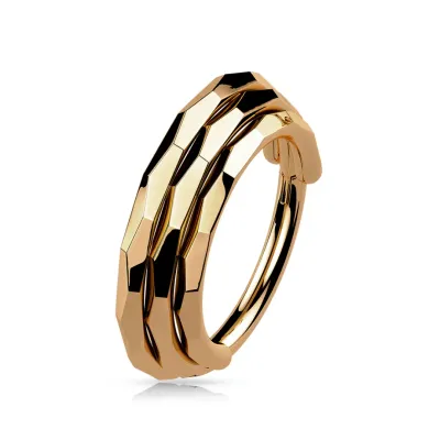 Drei facettierten Ringen Segmentring rosegold