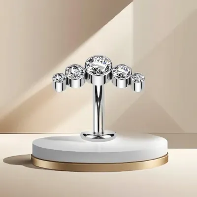 Banane aus Titan Swarovski Kristallen weiss