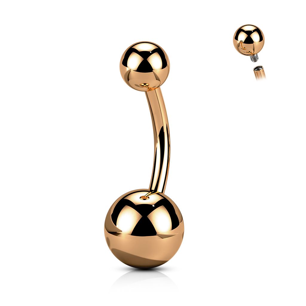 Bauchnabelpiercing aus Titan rosegold mit Innengewinde