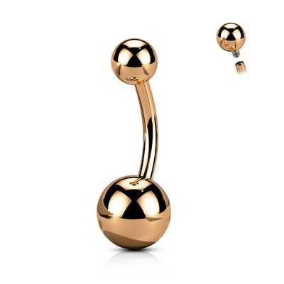 Bauchnabelpiercing aus Titan rosegold mit Innengewinde