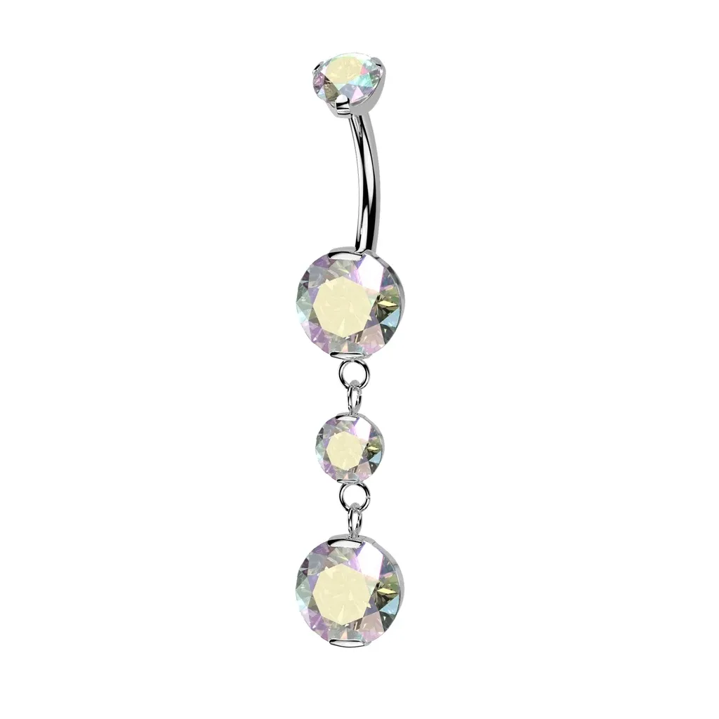 Bauchnabelpiercing facettierten AB-Zirkoniasteinen Anhänger
