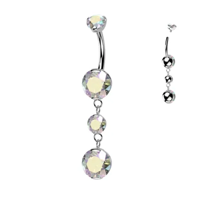 Bauchnabelpiercing facettierten AB-Zirkoniasteinen Anhänger
