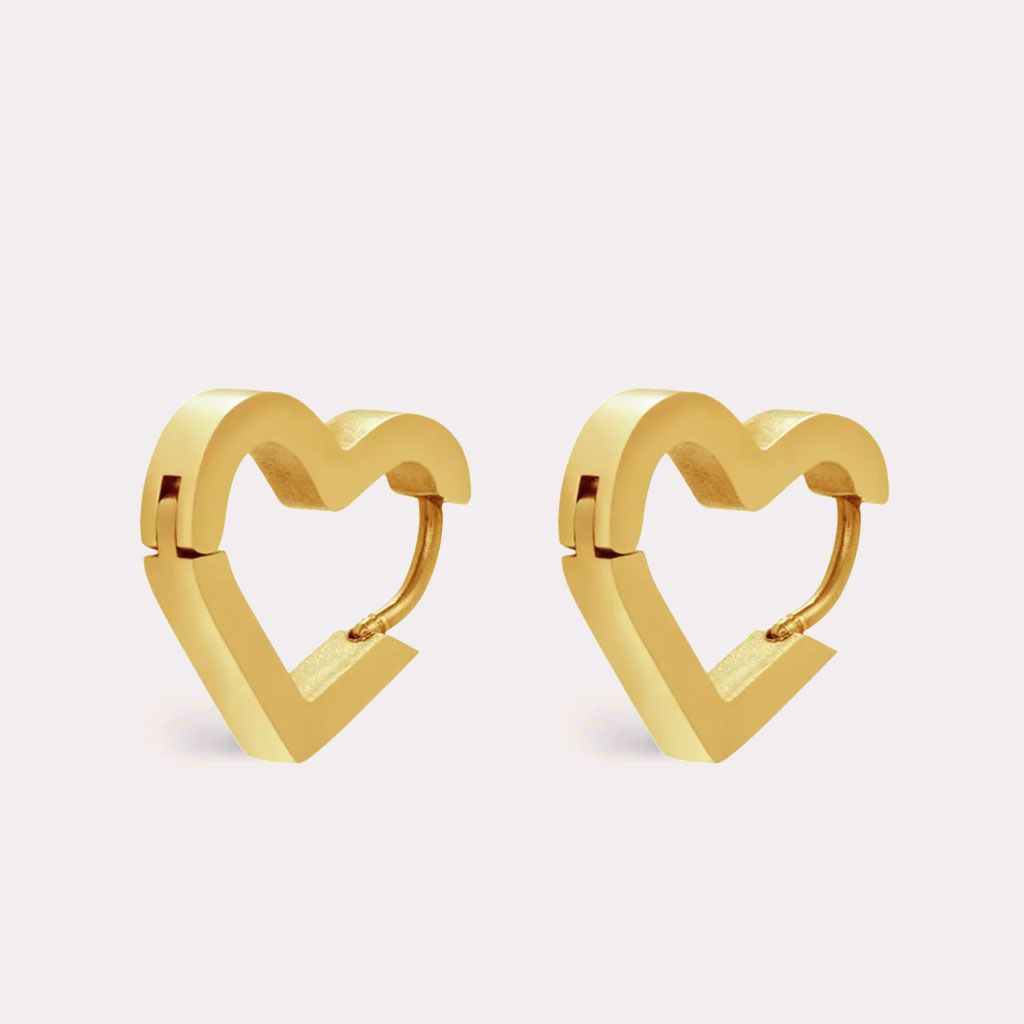 Ohrringe Creolen Herz Gold