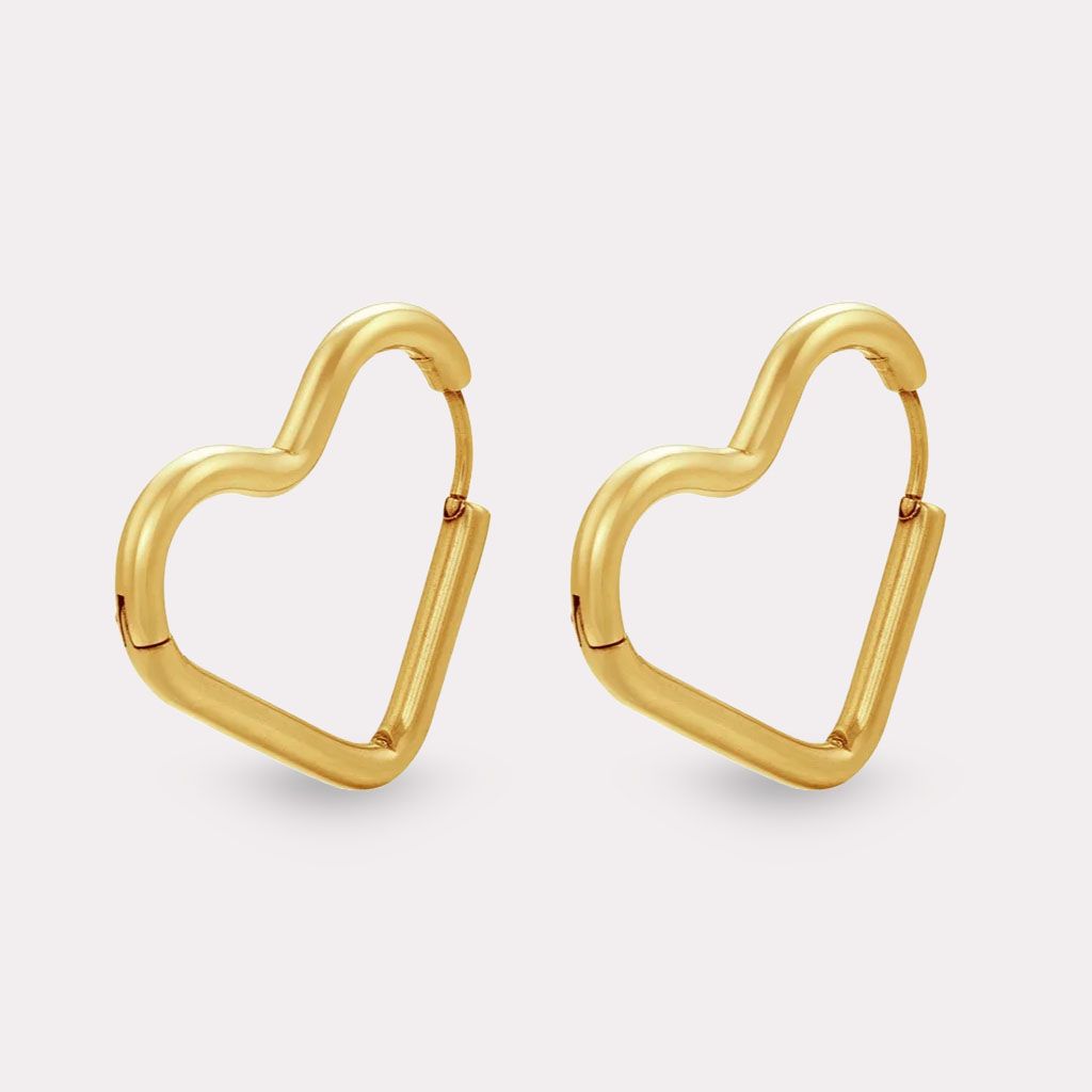 Ohrringe Creolen Herz Gold M