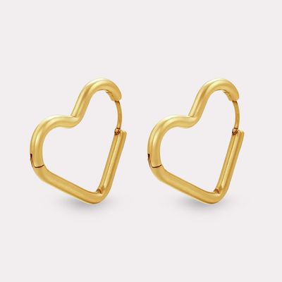 Ohrringe Creolen Herz Gold M