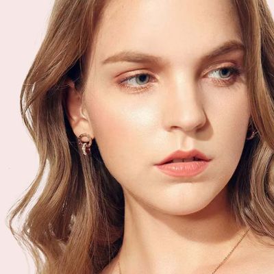 Stecker-Ohrringe mit römischen Zahlen Kreis 18K Rosegold