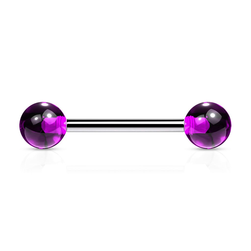 Zungenpiercing Kugeln aus Acryl violett