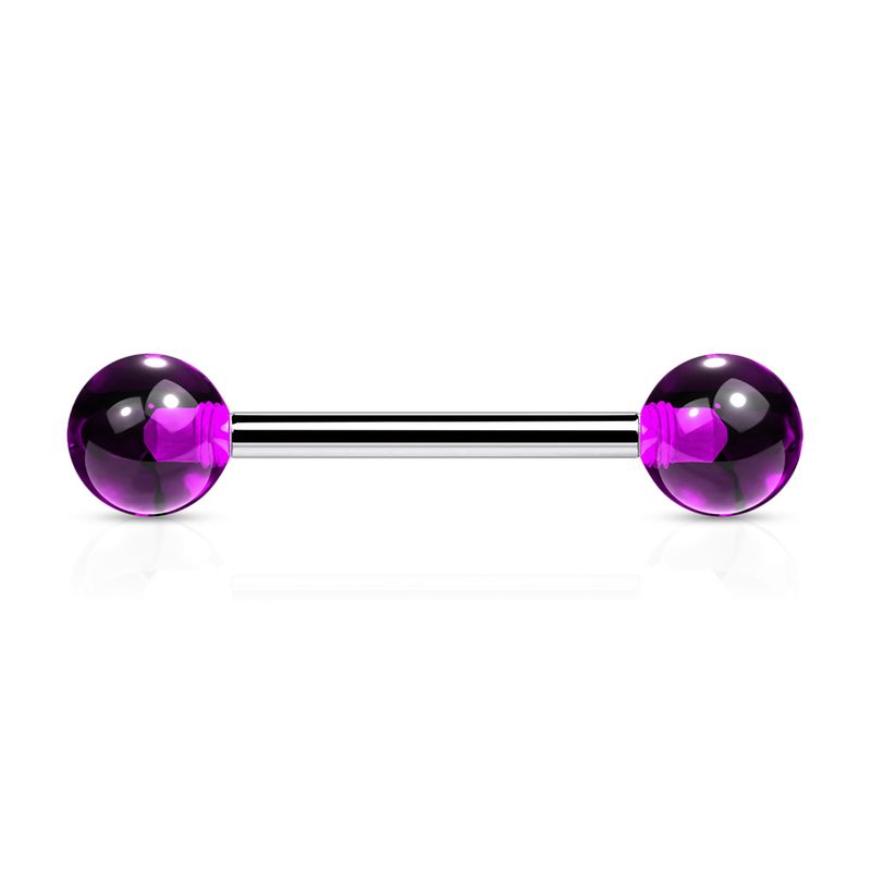 Zungenpiercing Kugeln aus Acryl violett