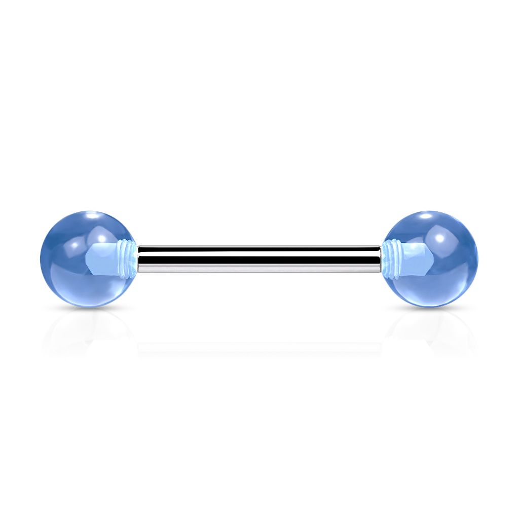 Zungenpiercing Kugeln aus Acryl hellblau