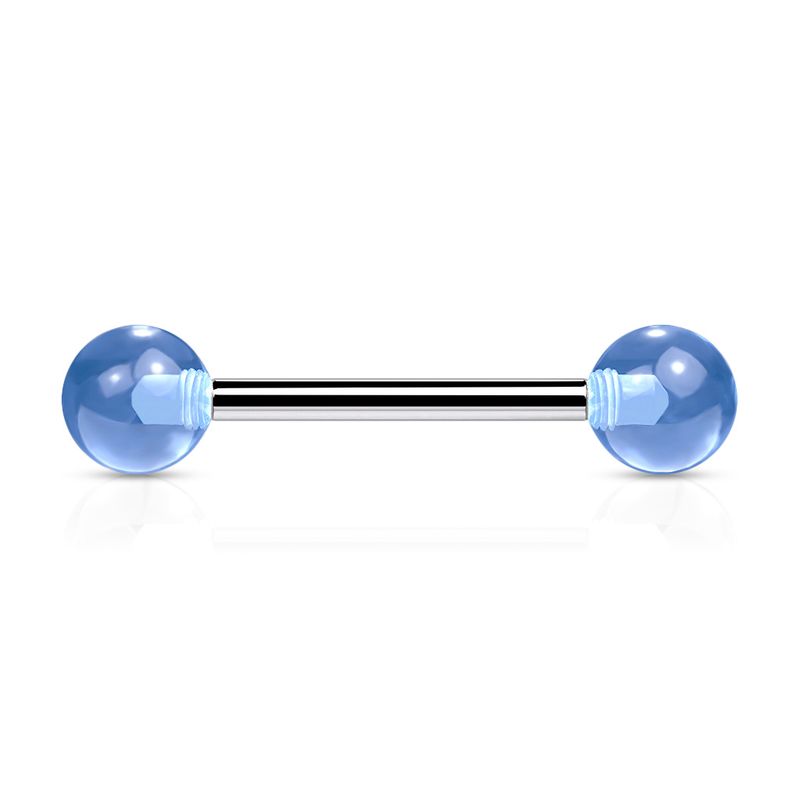 Zungenpiercing Kugeln aus Acryl hellblau