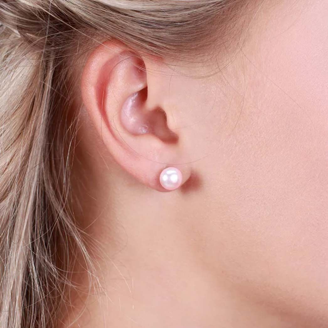 Ohrstecker mit roséfarbener Perle