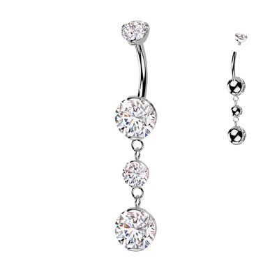 Bauchnabelpiercing facettierten Zirkoniasteinen Anhänger