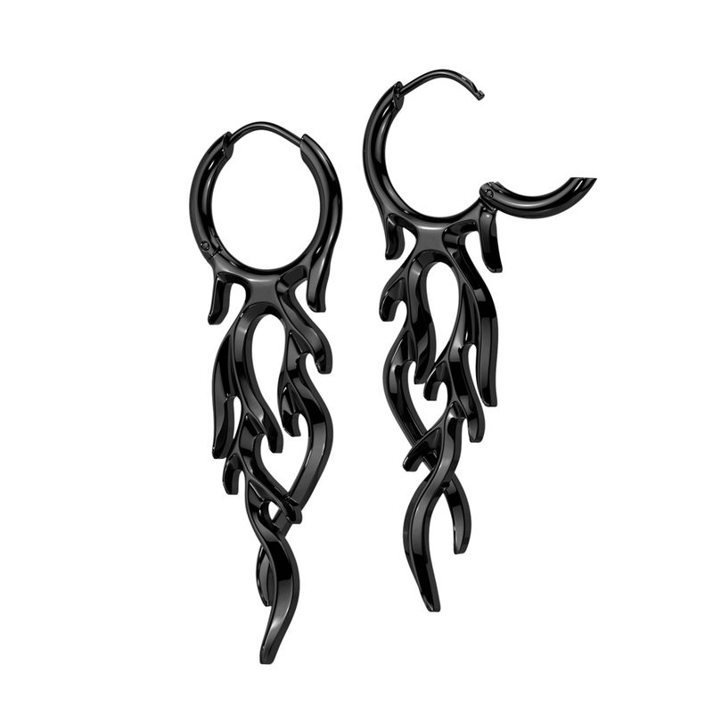 Boucles d’oreilles en acier chirurgical avec flammes