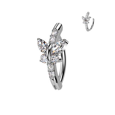 Bauchnabelpiercing Ring Schmetterling silber