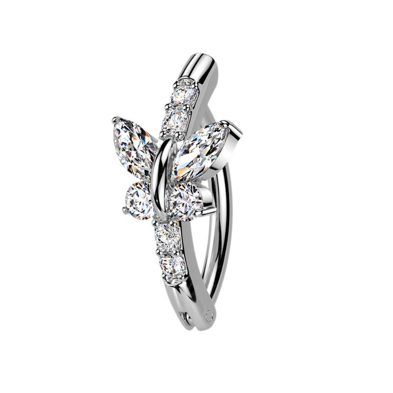 Bauchnabelpiercing Ring Schmetterling silber