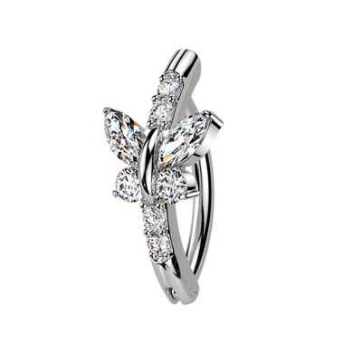 Bauchnabelpiercing Ring Schmetterling silber