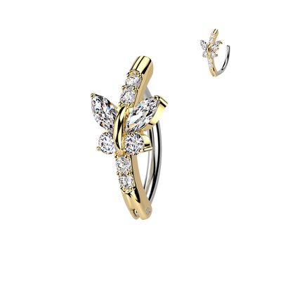 Bauchnabelpiercing Ring Schmetterling vergoldet